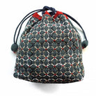 Drawstring Bag with KOKI Weaving Sashiko Hydrangea Full Kit Blue - Stitch - Durango, Colorado Quilt & Sewing Shop