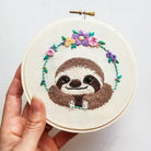 Hand Embroidery Smiling Sloth - Stitch - Durango, Colorado Quilt & Sewing Shop