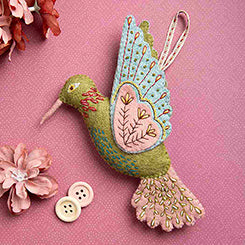 Folk Hummingbird Embroidered Kit - Stitch - Durango, Colorado Quilt & Sewing Shop
