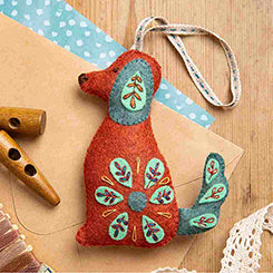 Folk Embroidered Dog Kit - Stitch - Durango, Colorado Quilt & Sewing Shop