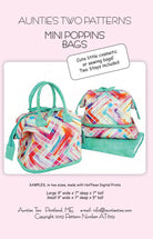 Mini Poppins Bag W/2 Stays AT 629 Aunties Two Pattern#1 - Stitch - Durango, Colorado Quilt & Sewing Shop