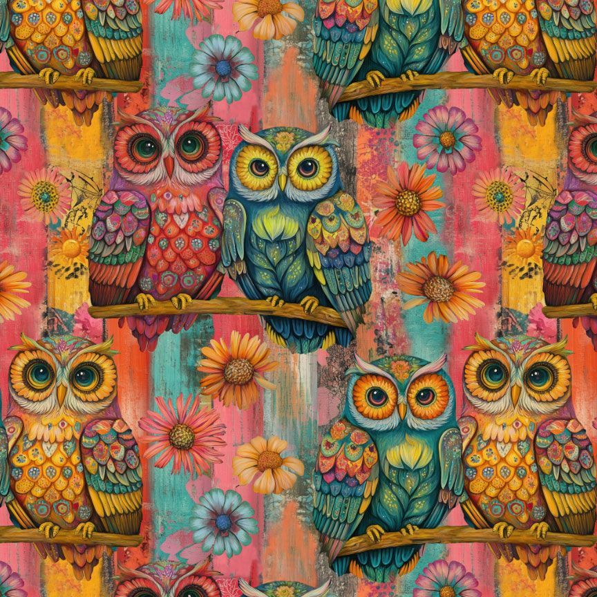 Wild Wings - Owls & Floral - Stitch - Durango, Colorado Quilt & Sewing Shop