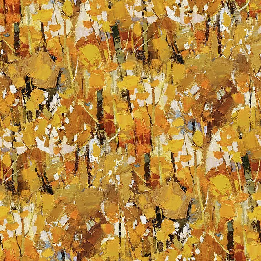 NC First Snow Ochre Trees Multi - Stitch - Durango, Colorado Quilt & Sewing Shop