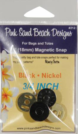 Magnetic Purse Snap - Black Nickel 3/4in - Stitch - Durango, Colorado Quilt & Sewing Shop