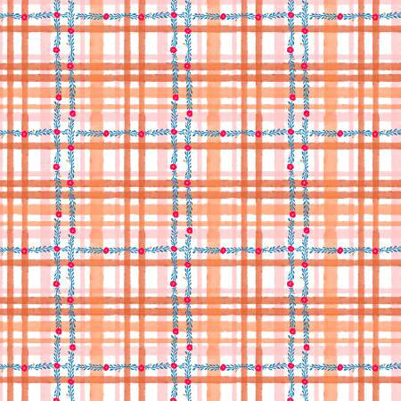 FS Pompadours in Pink Daisy Check Orange - Stitch - Durango, Colorado Quilt & Sewing Shop
