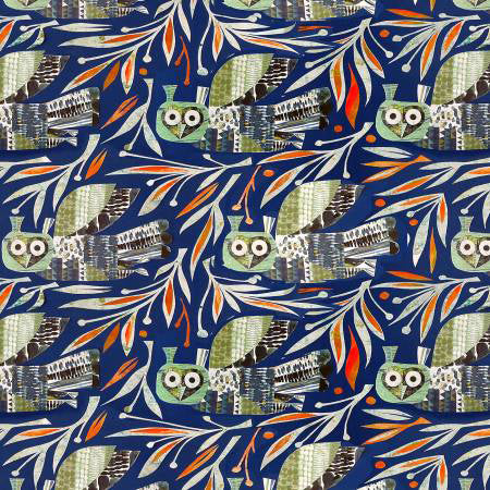 FS Flying South Winter Owl Dk Blue - Stitch - Durango, Colorado Quilt & Sewing Shop