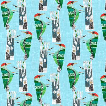 FS Flying South Woodpecker Sky Blue - Stitch - Durango, Colorado Quilt & Sewing Shop