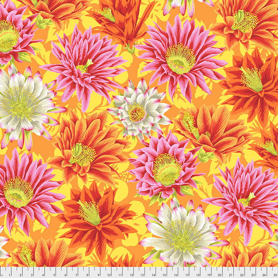 FS Kaffe Cactus Flower - Yellow - Stitch - Durango, Colorado Quilt & Sewing Shop