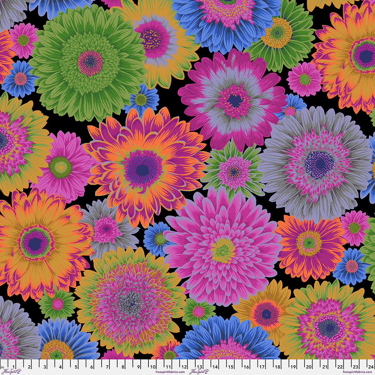 Kaffe Collective - Gerbera Daisies - Black - Stitch - Durango, Colorado Quilt & Sewing Shop