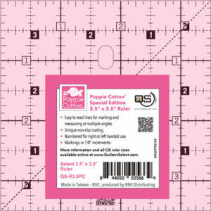 Quilters Select 3.5" x 3.5" Ruler - Pink - Stitch - Durango, Colorado Quilt & Sewing Shop