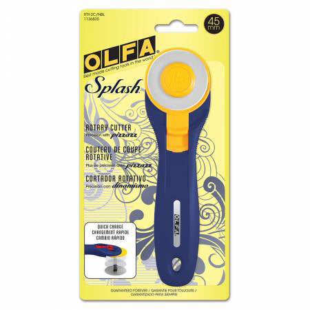 Olfa Splash 45mm Rotary Cutter Navy - Stitch - Durango, Colorado Quilt & Sewing Shop
