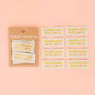 Sarah Hearts Handmade with Love Gold Woven Labels - Stitch - Durango, Colorado Quilt & Sewing Shop