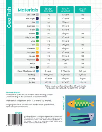 Ben Pattern Geo Fish - Stitch - Durango, Colorado Quilt & Sewing Shop