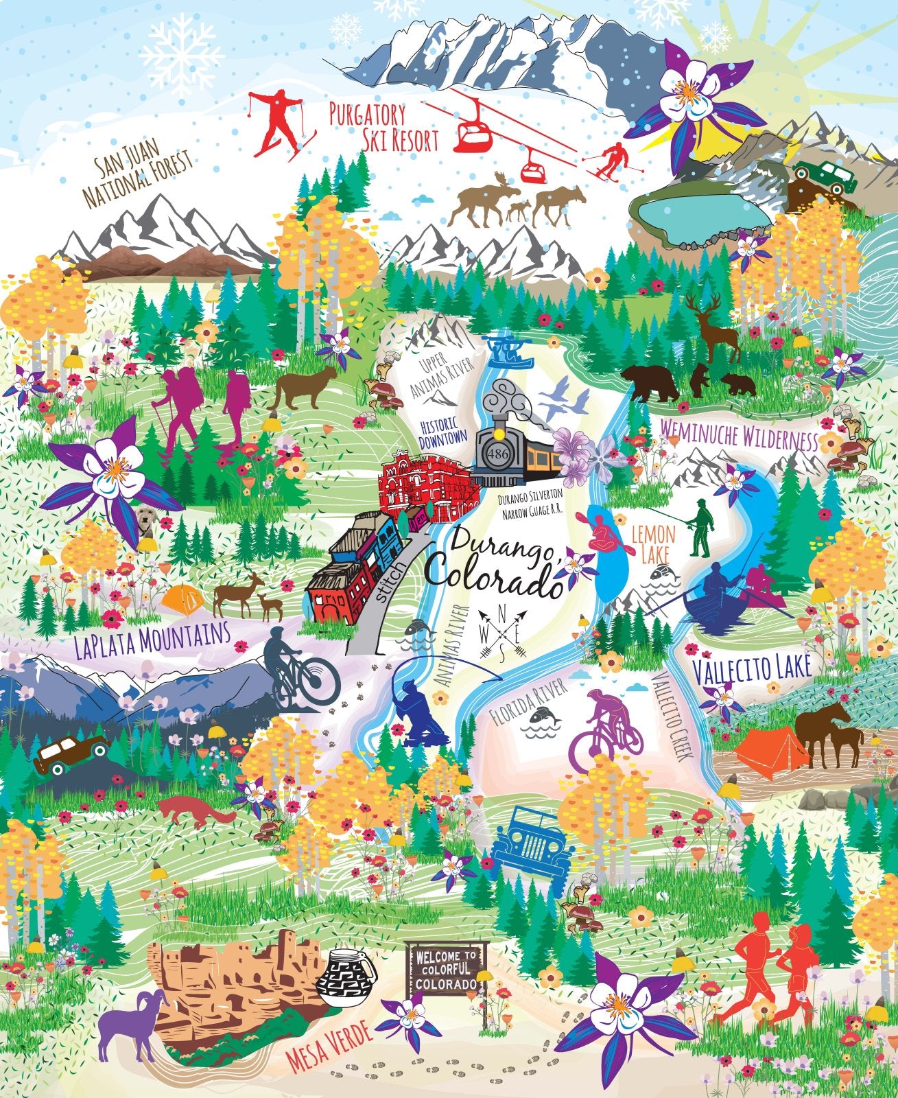 Custom Durango Panel - Stitch - Durango, Colorado Quilt & Sewing Shop