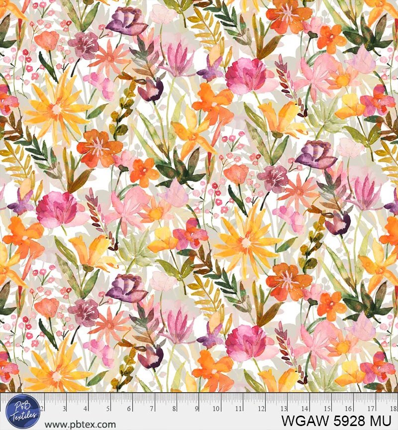 P&B Watercolor Floral Pink WB - Stitch - Durango, Colorado Quilt & Sewing Shop