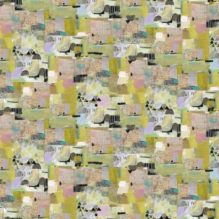 Clothworks Painter's Joy Digital Collage Mustard - Stitch - Durango, Colorado Quilt & Sewing Shop