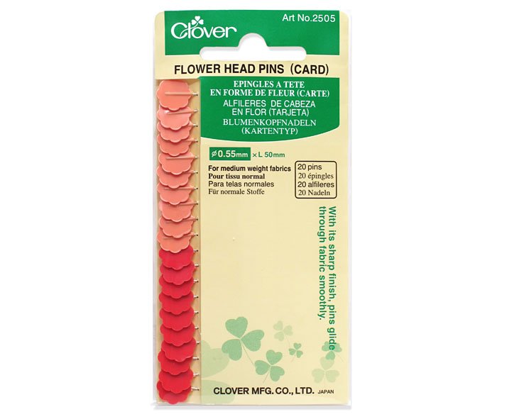 Clover Flower Head Pins Medium card - Stitch - Durango, Colorado Quilt & Sewing Shop