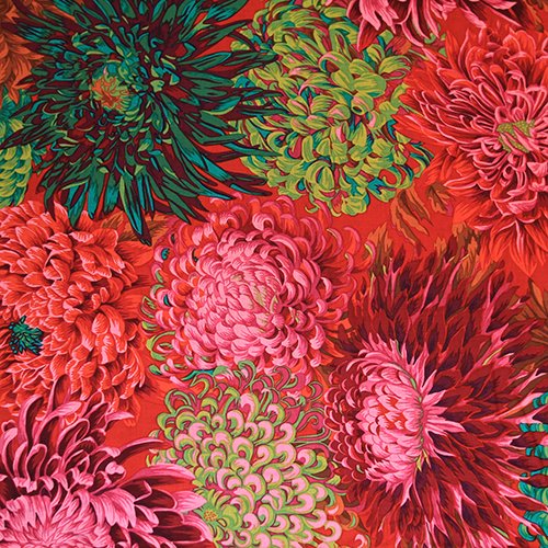 FS Kaffe Japanese Chrysanthemum Scarlet - Stitch - Durango, Colorado Quilt & Sewing Shop