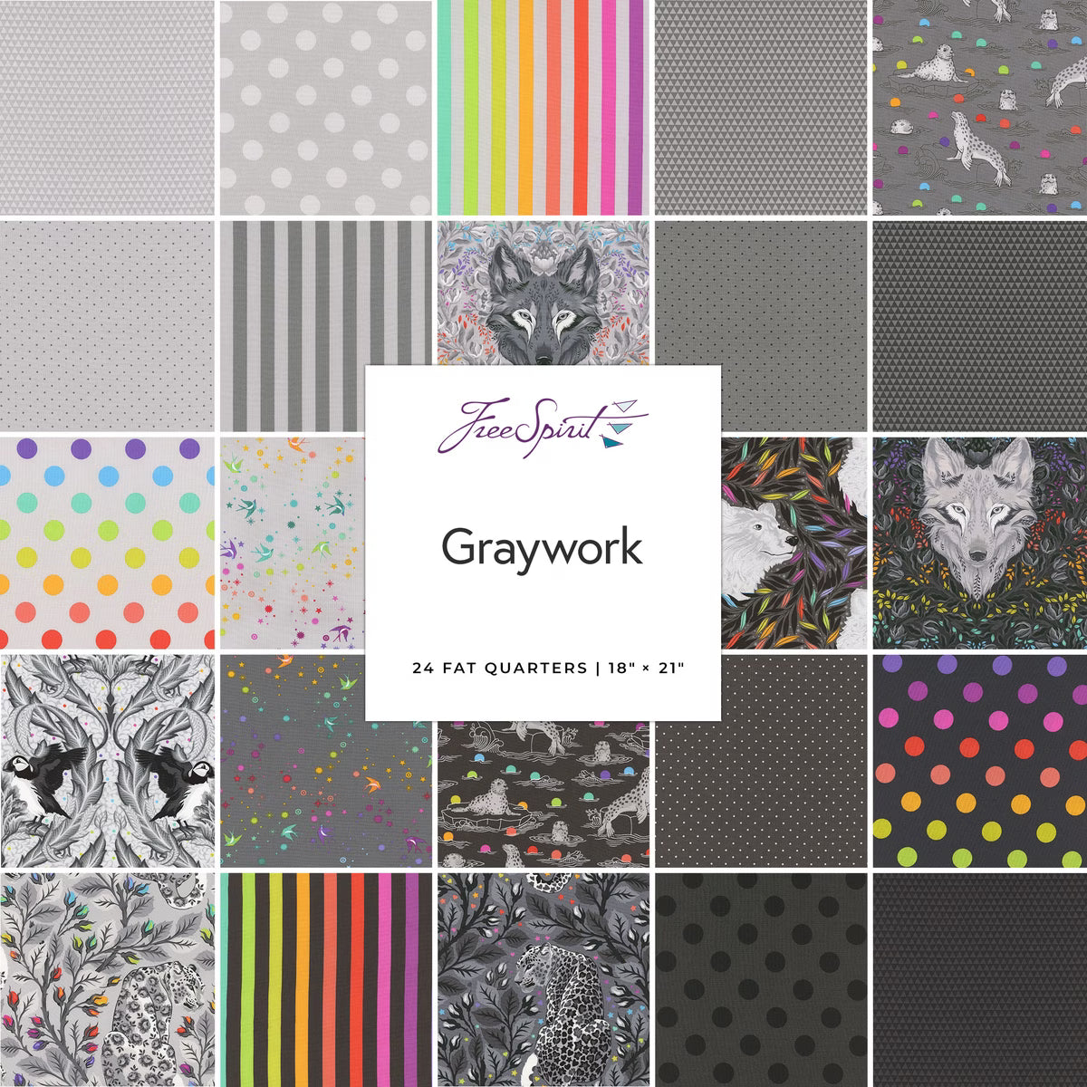 FS Tula Pink Graywork FQB 24pcs. - Stitch - Durango, Colorado Quilt & Sewing Shop