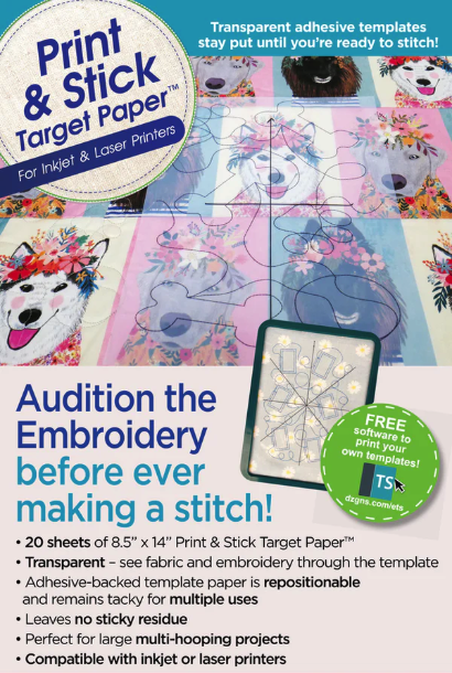 Print & Stick Target Paper - Legal Size - Stitch - Durango, Colorado Quilt & Sewing Shop