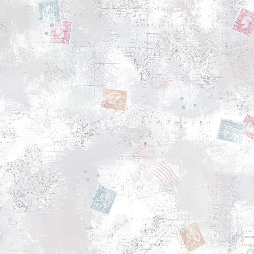 Clothworks Harmony Map Lt Pewter - Stitch - Durango, Colorado Quilt & Sewing Shop